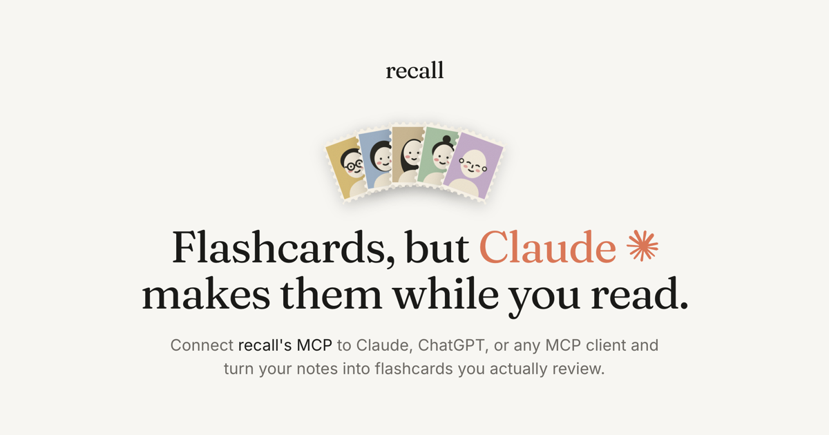 recall - flashcards your AI makes while you read